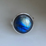 Labradorite Aquarian New Moon Ring