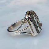 Pyrite Aquarian New Moon Ring