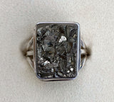 Pyrite Aquarian New Moon Ring