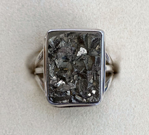 Pyrite Aquarian New Moon Ring