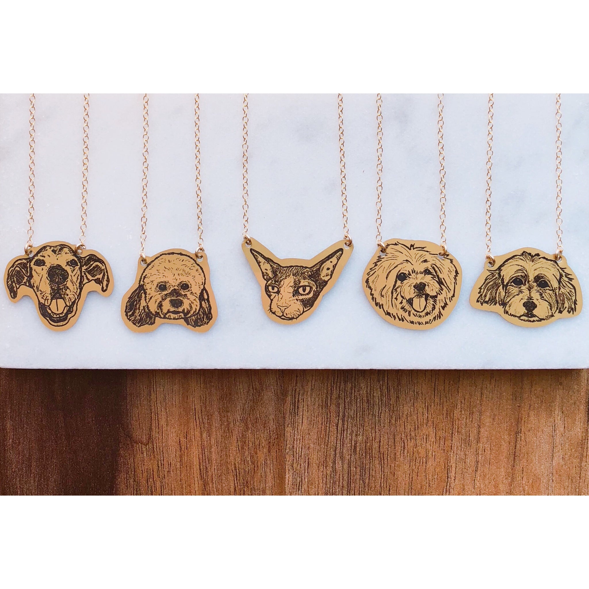 Custom Pet Portrait Necklace As seen in the LA Times Holiday Gift Gui Wild Little Coyote